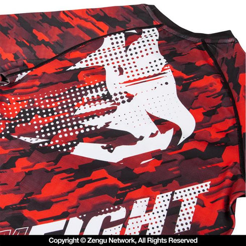 Venum-Tecmo Grappling Short Sleeve Rashguard - Red-5